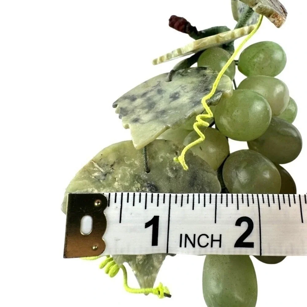 Vintage Jade Grapes Pair‎ Celadon Stone Fruit MCM Decor